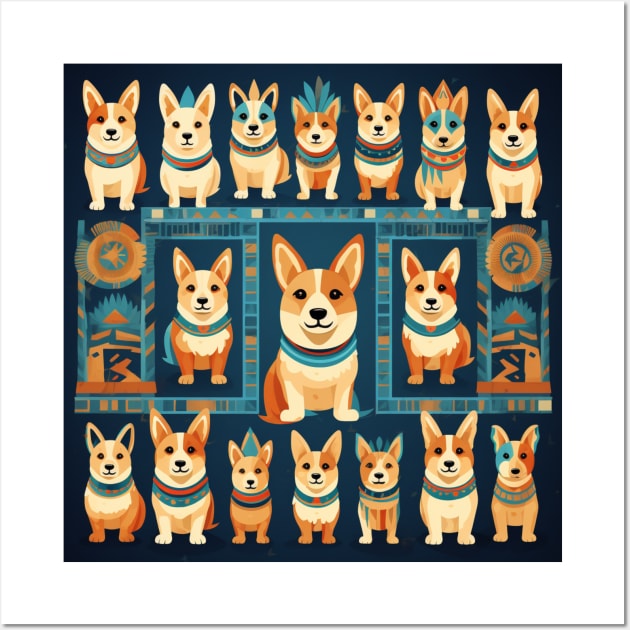 Egyptian Corgis Wall Art by AtomicChonk